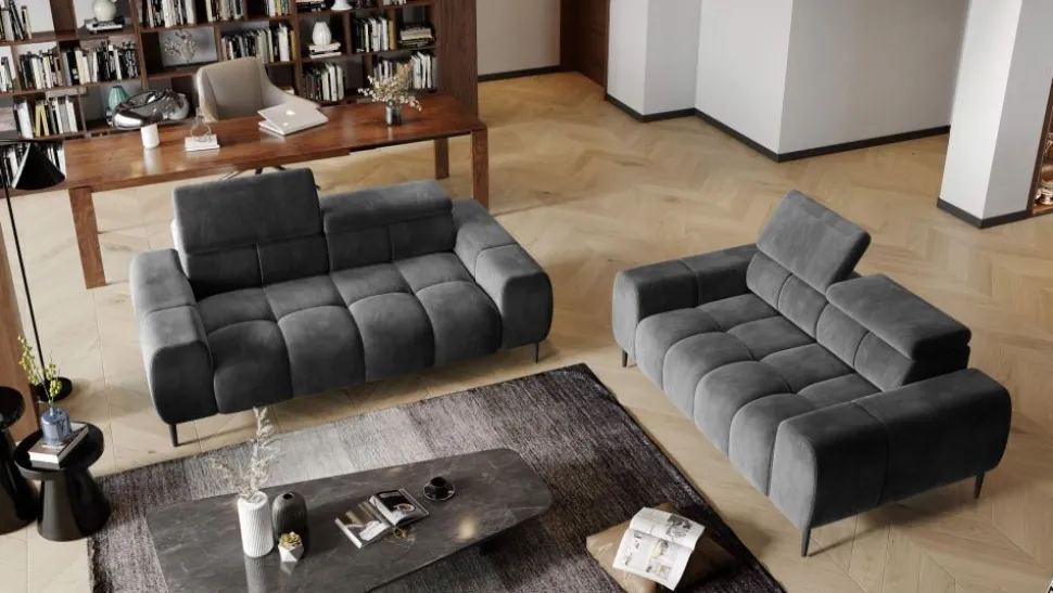 Sofa do salonu z regulowanymi zagłówkami Wersal Plaza 3/3E