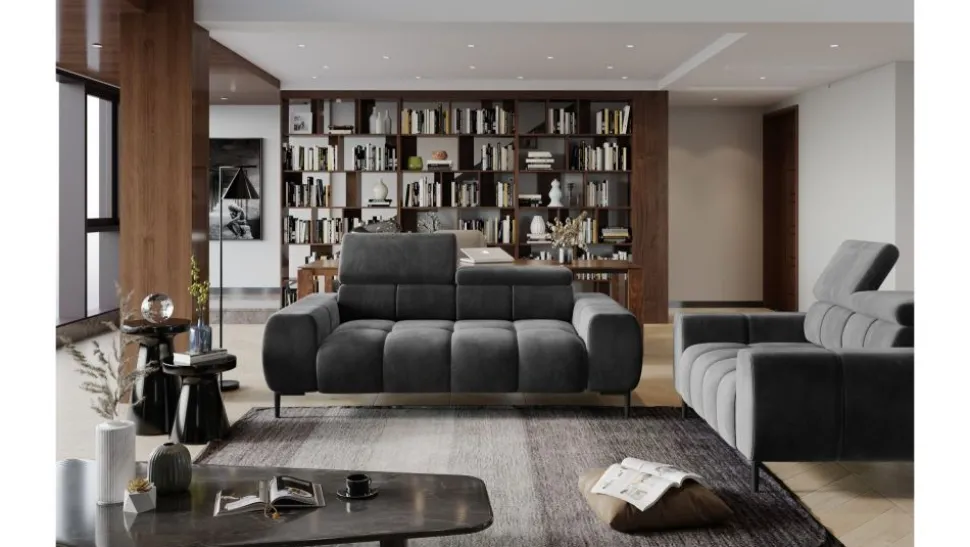 Sofa do salonu z regulowanymi zagłówkami Wersal Plaza 2/2E