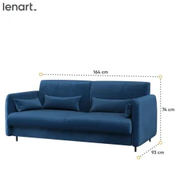 SOFA GRANATOWA do półkotapczanu BED CONCEPT Lenart TKANINA SOLO 263