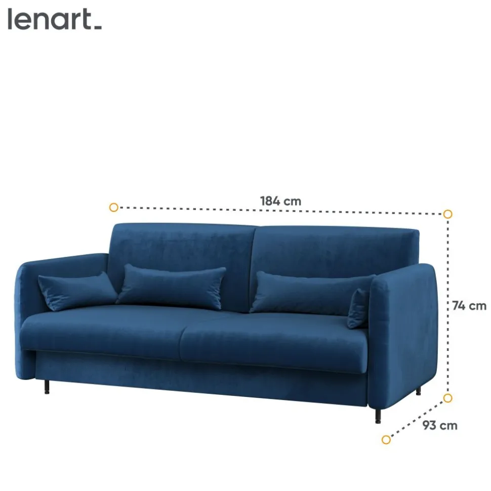 SOFA GRANATOWA do półkotapczanu BED CONCEPT Lenart TKANINA SOLO 263