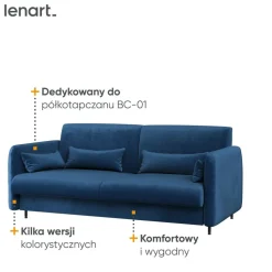SOFA GRANATOWA do półkotapczanu BED CONCEPT Lenart TKANINA SOLO 263