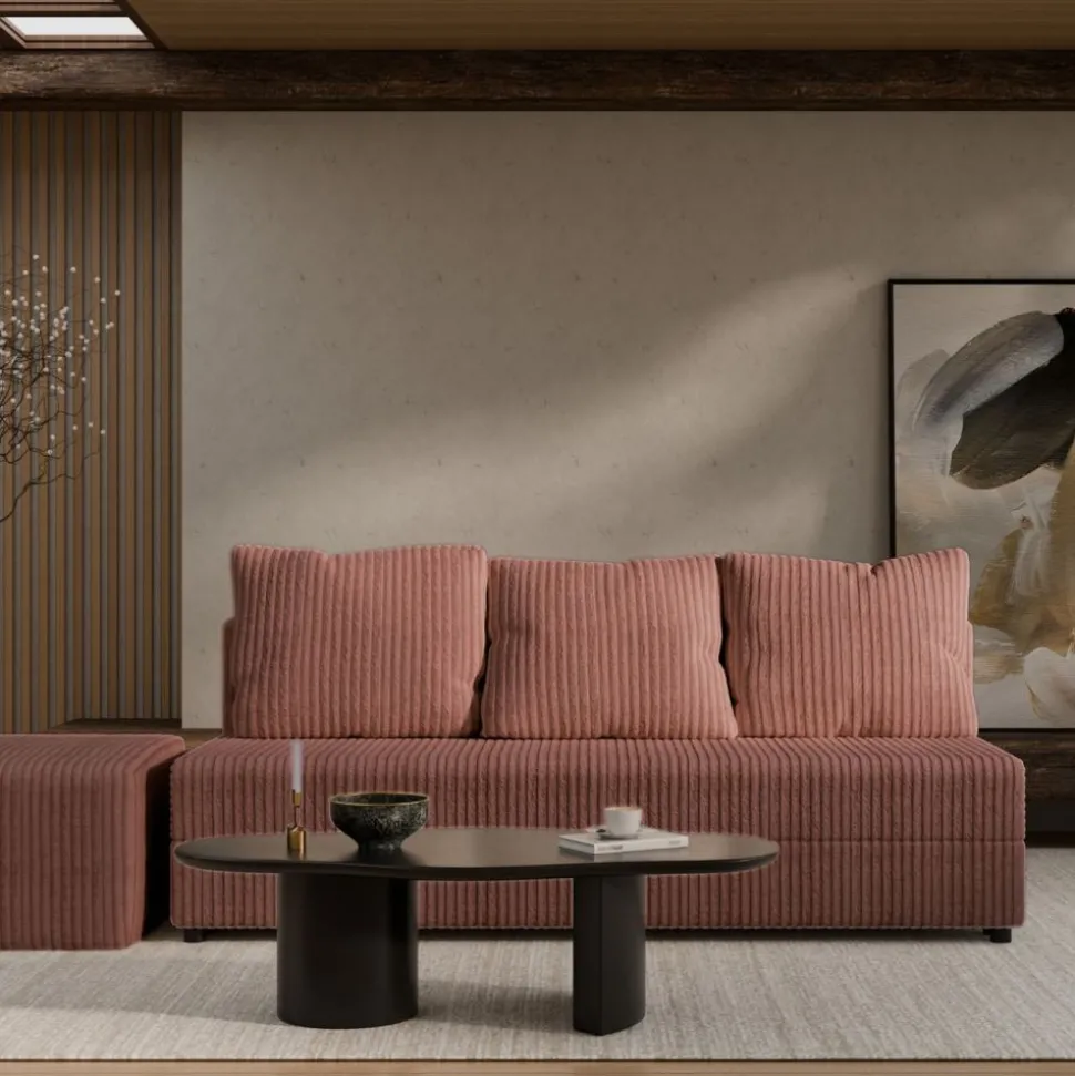 Sofa rozkładana z poduszkami Hauss Vero różowa Tilia 62