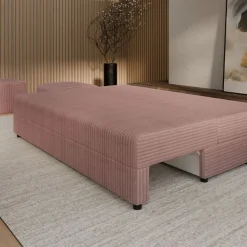 Sofa rozkładana z poduszkami Hauss Vero różowa Tilia 62