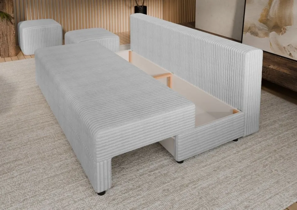 Sofa rozkładana z poduszkami Hauss Vero jasno szara Tilia 86