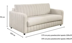 Sofa rozkładana ze stelażem włoskim i materacem Grace