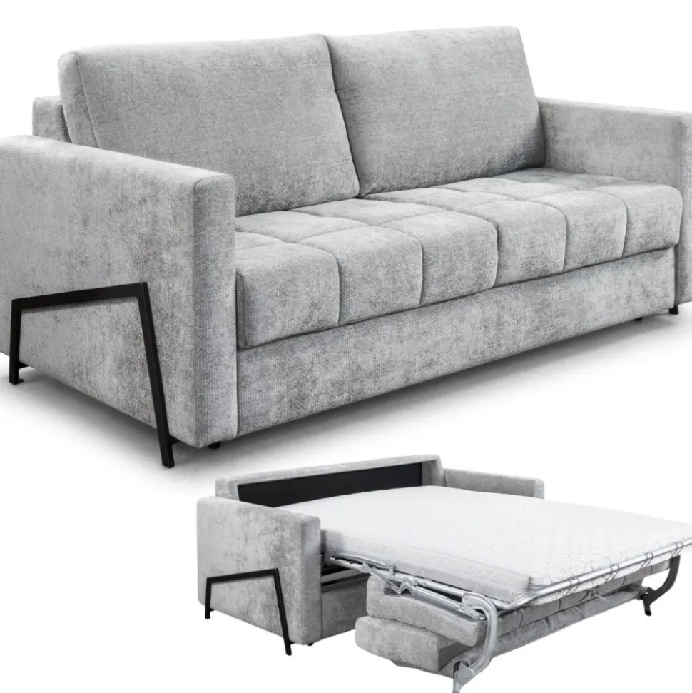Sofa rozkładana ze stelażem włoskim i materacem Angel