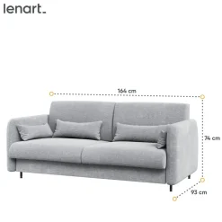 SOFA SZARA do półkotapczanu BED CONCEPT Lenart TKANINA ART 82626