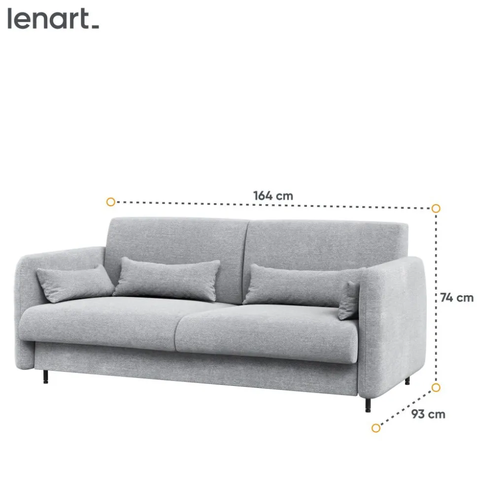 SOFA SZARA do półkotapczanu BED CONCEPT Lenart TKANINA ART 82626
