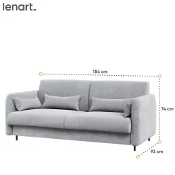 SOFA SZARA do półkotapczanu BED CONCEPT Lenart TKANINA ART 82626