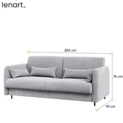 SOFA SZARA do półkotapczanu BED CONCEPT Lenart TKANINA ART 82626