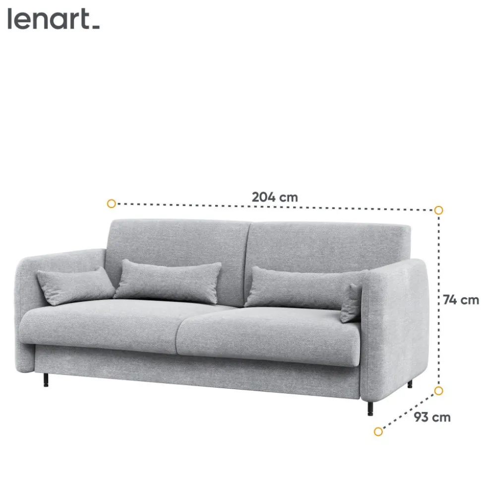 SOFA SZARA do półkotapczanu BED CONCEPT Lenart TKANINA ART 82626
