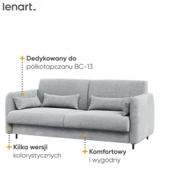 SOFA SZARA do półkotapczanu BED CONCEPT Lenart TKANINA ART 82626