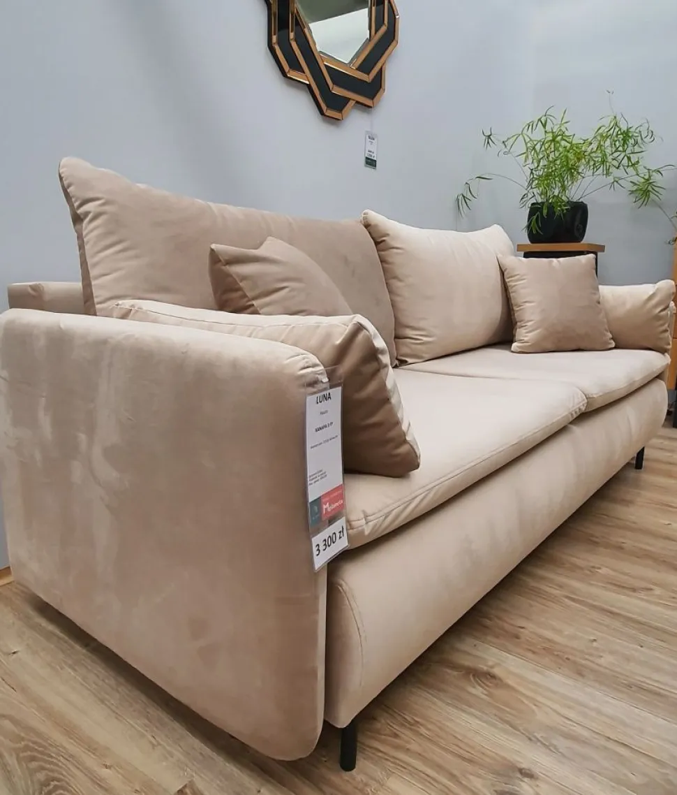 Sofa z funkcją spania beżowa Hauss Luna
