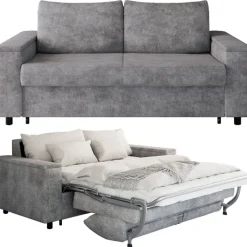Sofa z materacem 160x196 cm i stelażem włoskim Hauss Carmen szara