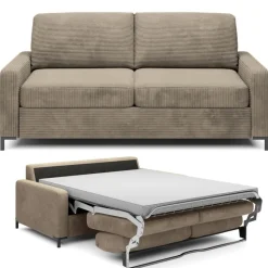 Sofa ze stelażem włoskim i materacem 140x200 brązowa Tino Poso 03