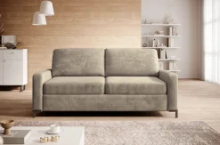 Sofa ze stelażem włoskim i materacem 140x200 brązowa Tino Poso 03
