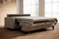Sofa ze stelażem włoskim i materacem 140x200 brązowa Tino Poso 03
