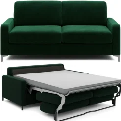 Sofa ze stelażem włoskim i materacem 120x200 zielona Tino Element 12