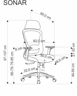 SONAR fotel gabinetowy czarny1 sztuka