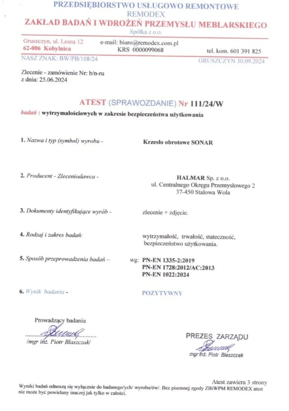 SONAR fotel gabinetowy czarny1 sztuka