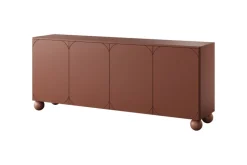 SONATIA II KOMODA 200 4D2SZ - burgund / nogi kule