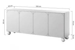 SONATIA II KOMODA 200 4D2SZ - oliwka / nogi kule