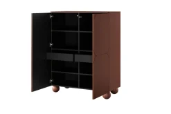SONATIA II KREDENS 120 2D2SZ - burgund / nogi kule