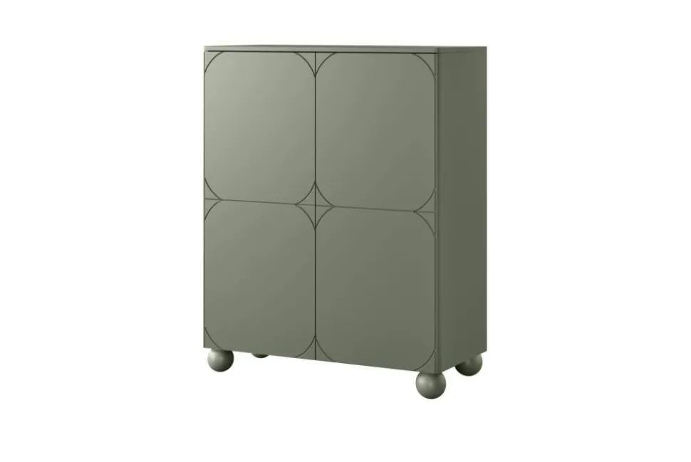 SONATIA II KREDENS 120 2D2SZ - oliwka / nogi kule