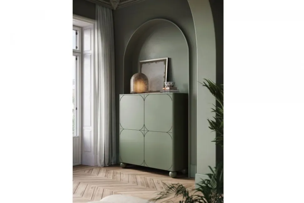 SONATIA II KREDENS 120 2D2SZ - oliwka / nogi kule