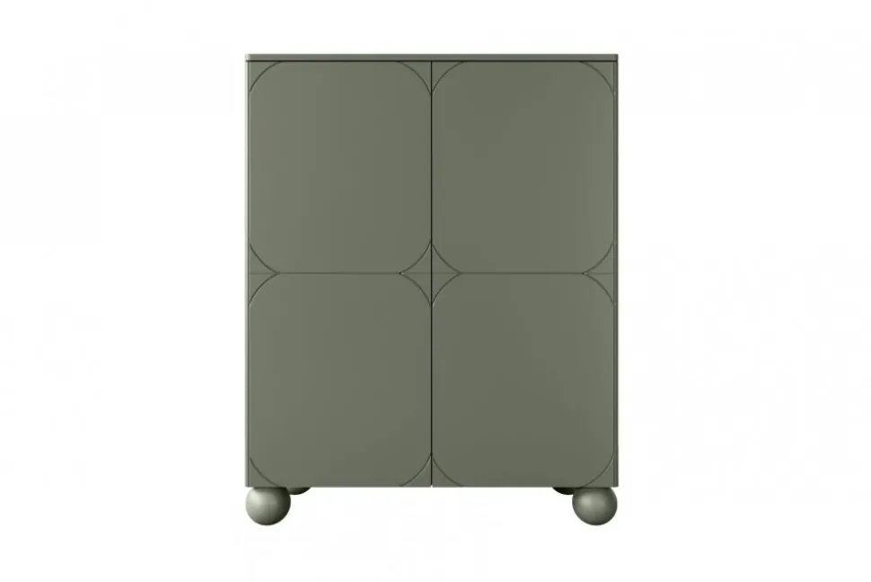 SONATIA II KREDENS 120 2D2SZ - oliwka / nogi kule