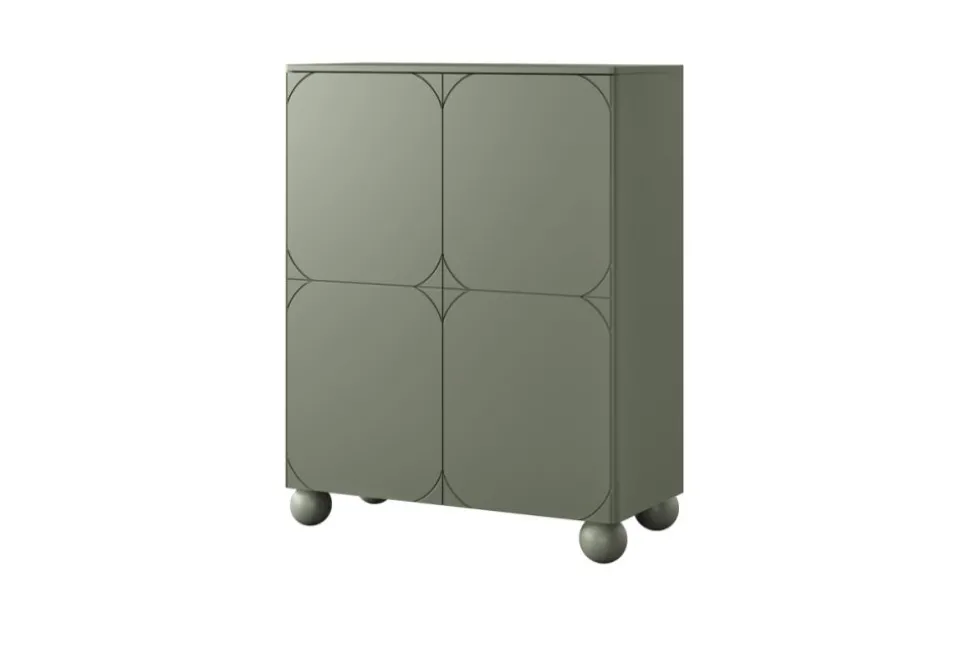 SONATIA II KREDENS 120 2D2SZ - oliwka / nogi kule