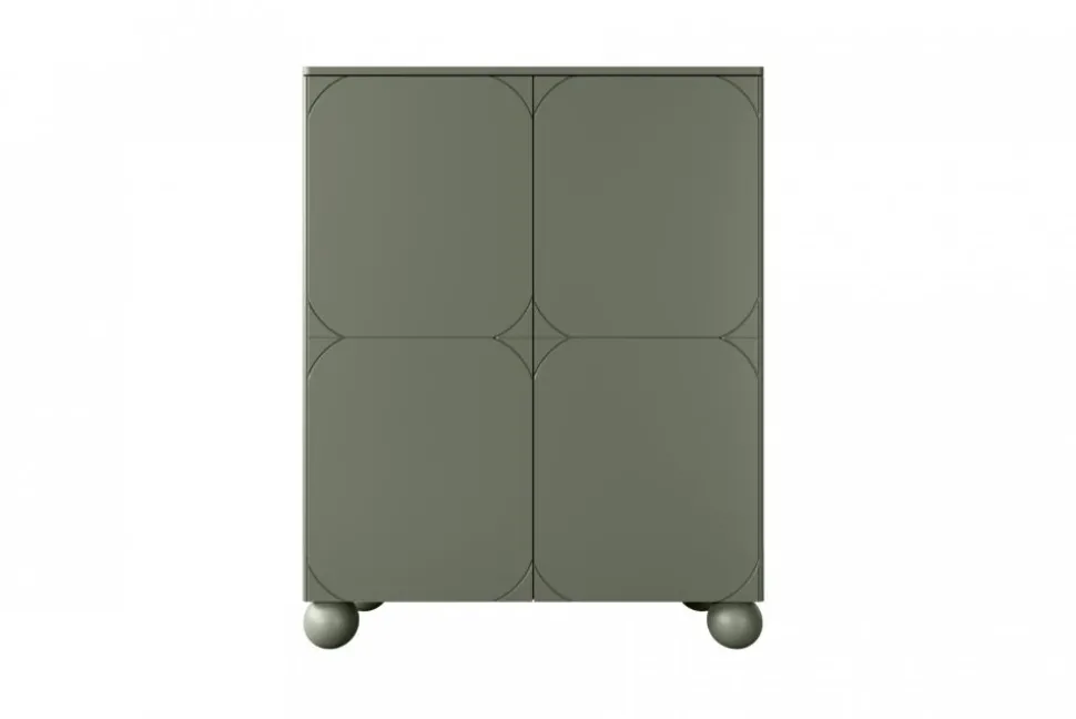 SONATIA II KREDENS 120 2D2SZ - oliwka / nogi kule
