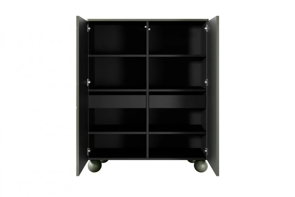 SONATIA II KREDENS 120 2D2SZ - oliwka / nogi kule