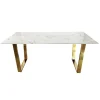 Stół Madera 160/80/75cm w stylu glamour z białym marmurowym blatem o złotym stelażu