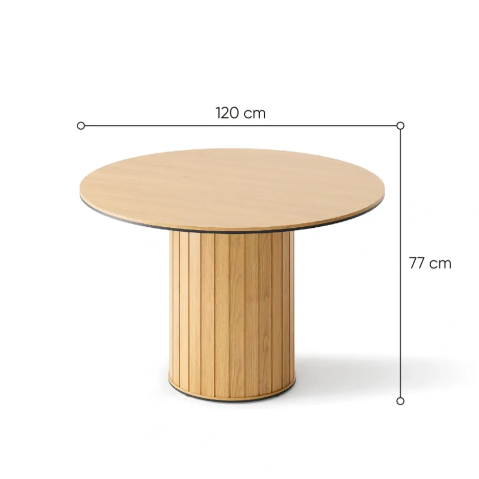 Stół okrągły 120 cm Rotto RT-09 dąb vincenza