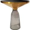 Stolik kawowy glamour Bottle Table 50/53cm szaro-złoty osadzony na szklanej nodze