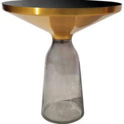 Stolik kawowy glamour Bottle Table 50/53cm szaro-złoty osadzony na szklanej nodze