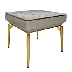 Stolik kawowy kaszmirowy Ivette kwadratowy glamour 60 cm