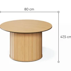 Stolik kawowy okragły 80 cm Rotto RT-08 dąb vincenza