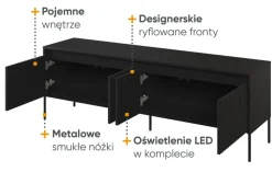 Stolik RTV z lamelami Lenart Trend TR-05 czarna