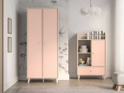 Szafa dwudrzwiowa z półkami i drążkami Mevel 02