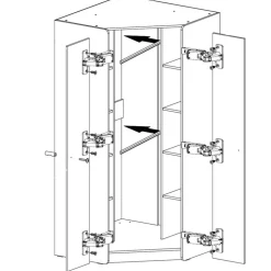 Szafa modułowa narożna z półkami do pokoju Alessio AE2 beż piaskowy