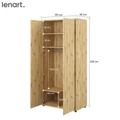 SZAFA NA UBRANIA BC-20 DO PÓŁKOTAPCZANU BED CONCEPT DĄB ARTISANLenart