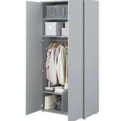 SZAFA NA UBRANIA BC-20 DO PÓŁKOTAPCZANU BED CONCEPT SZARA Lenart