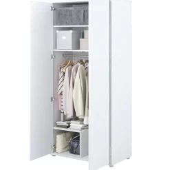 SZAFA NA UBRANIA BC-20 DO PÓŁKOTAPCZANU BED CONCEPT BIAŁA POŁYSK Lenart