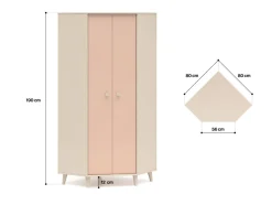 Szafa narożna Mevel 01 ML Meble – Millenial Pink / Piasek Pustyni