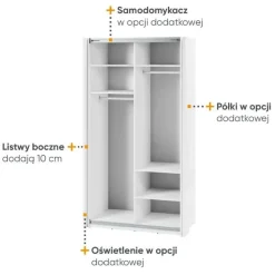 Szafa przesuwna z lustrem 120 cm Lenart Maxi MX-01