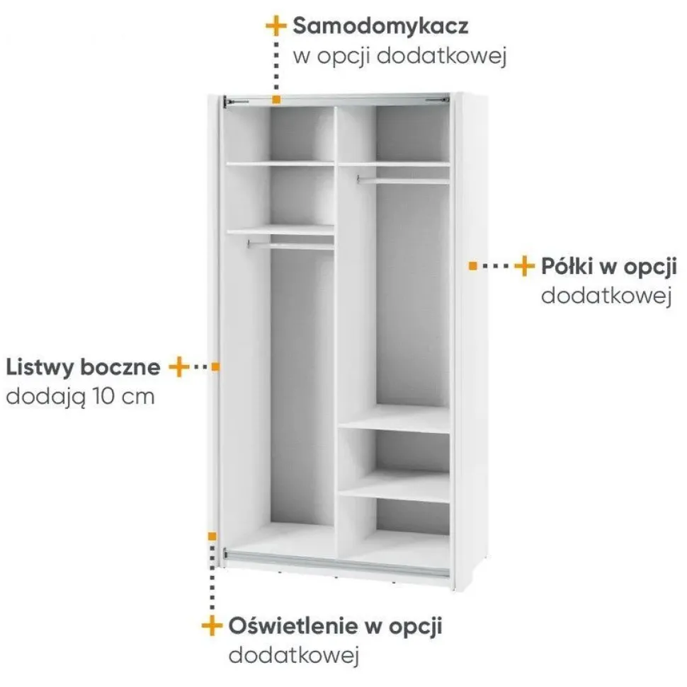 Szafa przesuwna z lustrem 120 cm Lenart Maxi MX-01