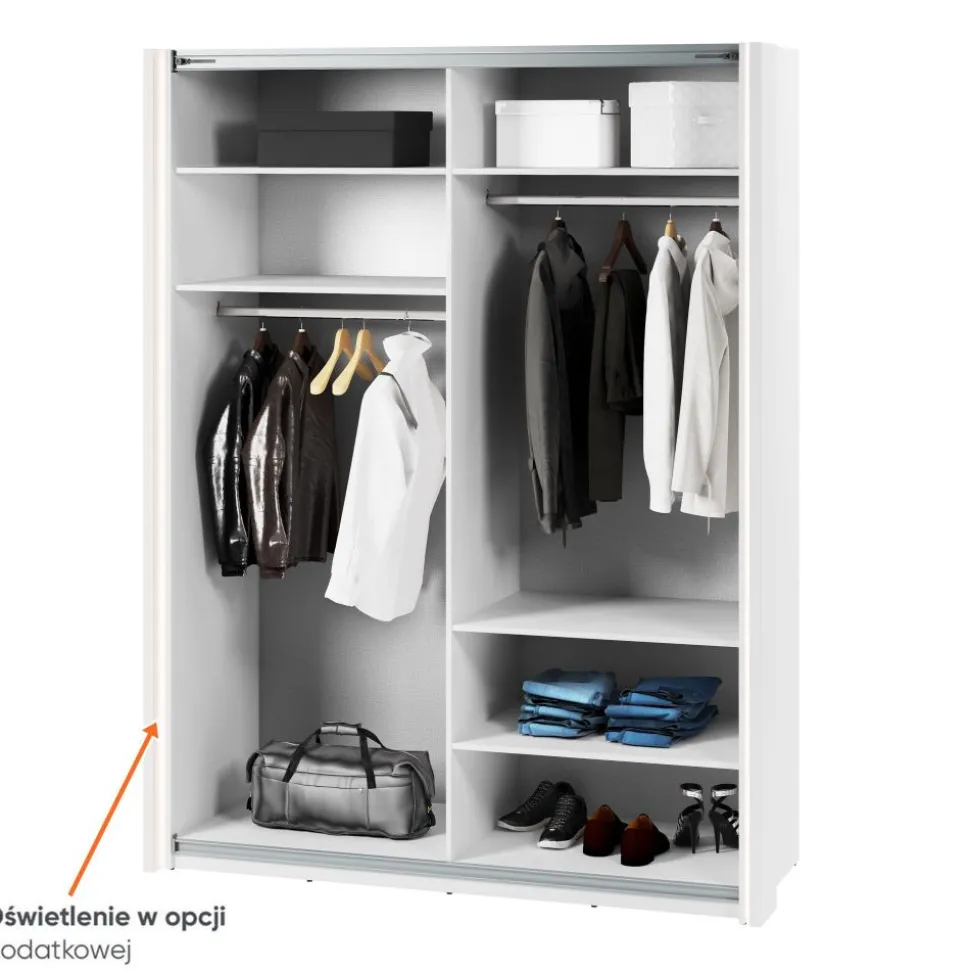 Szafa przesuwna z lustrem 170 cm Lenart Maxi MX-03