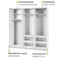 Szafa przesuwna z lustrem 220 cm Lenart Maxi MX-05